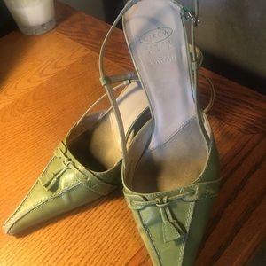 Lime Green Circa sling back pumps